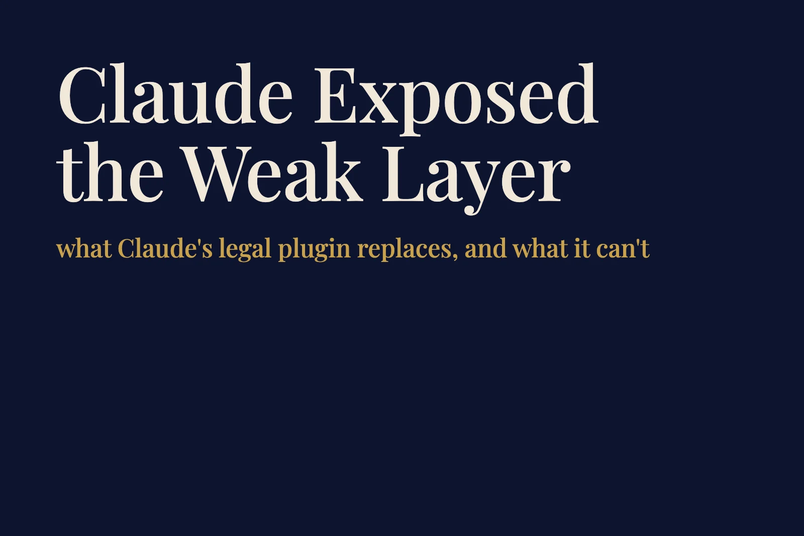 Claude لم يقتل التكنولوجيا القانونية. بل كشف الطبقة الضعيفة.